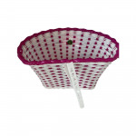 Detský plastový košík na riadidlá - bielo fialový s kvietkami